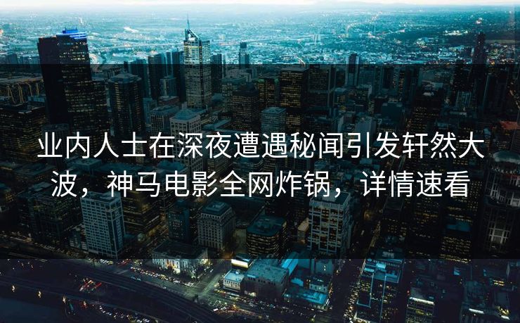 业内人士在深夜遭遇秘闻引发轩然大波，神马电影全网炸锅，详情速看