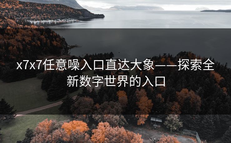 x7x7任意噪入口直达大象——探索全新数字世界的入口