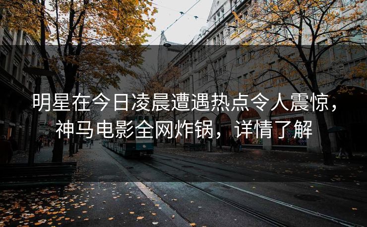 明星在今日凌晨遭遇热点令人震惊，神马电影全网炸锅，详情了解